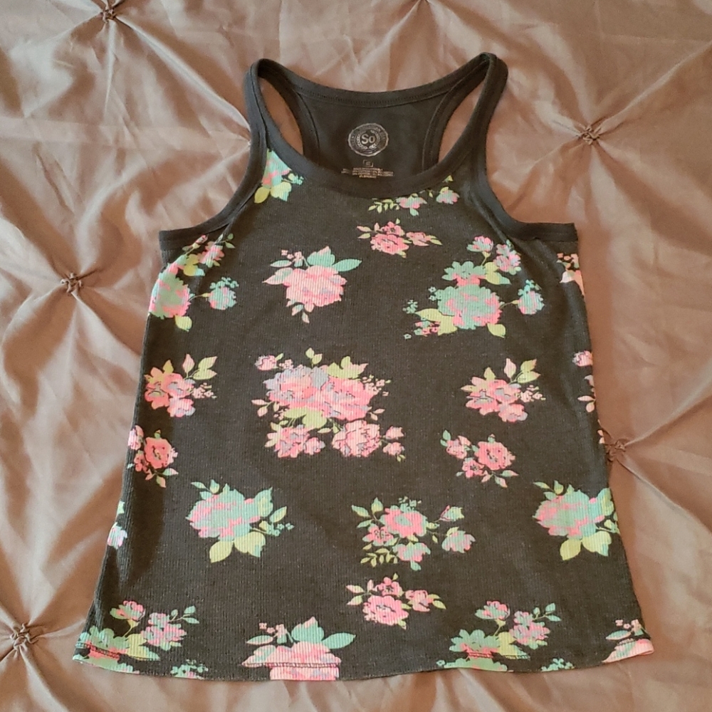 🔴 2 for $10   So (Kohl's) Gray Racerback Tank Top